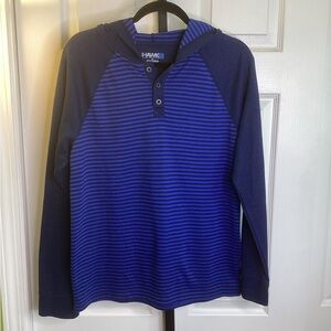 Tony Hawk Navy and Blue Striped Hoodie, size Medium